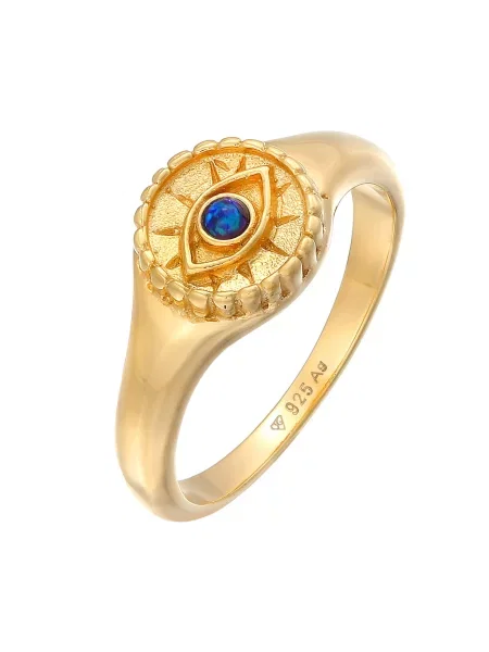ELLI Prstan Evil Eye / zlata modra