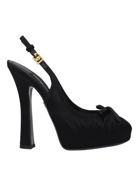 Satynowa czółenka Dolce And Gabbana czarna