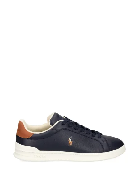 Sneakerși Polo Ralph Lauren cu broderie din piele albastru