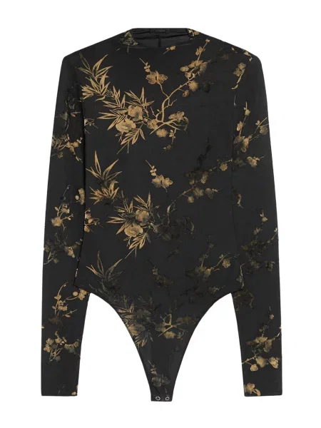 Bershka Košeľové body zlatá čierna