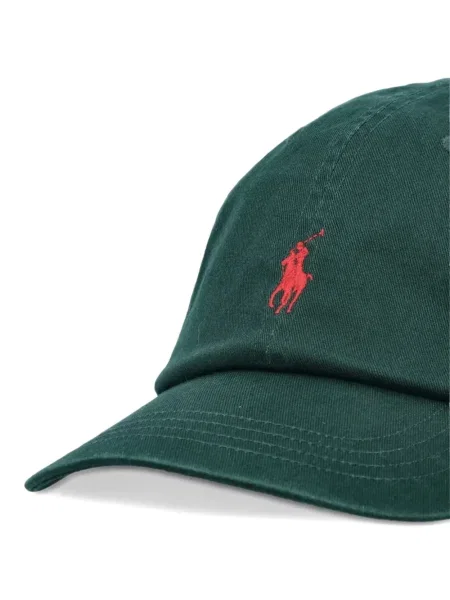 Lniana czapka z daszkiem Polo Ralph Lauren z okrągłym dekoltem niebieska