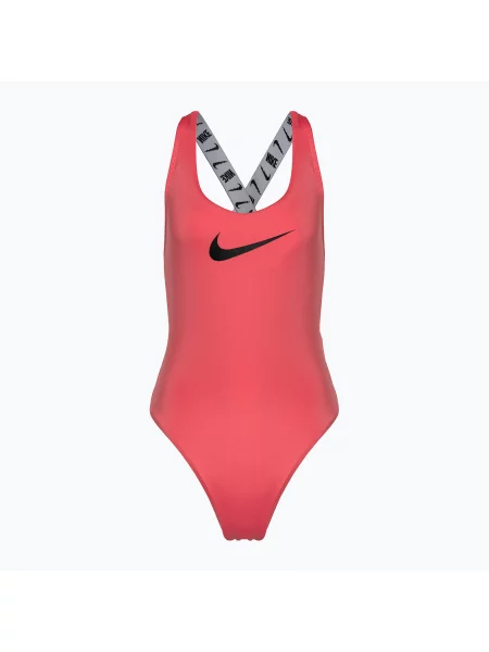 Дамски бански костюм от една част Nike Logo Tape sea coral розово