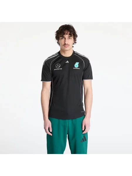 Тениска adidas x Mercedes с десен черно