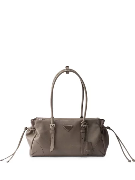 Geantă shopper Prada din piele gri