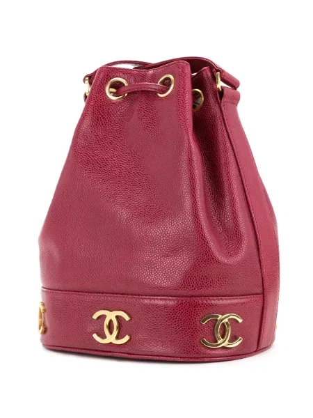 Bucket kabelka Chanel Pre-owned s autogramem červená