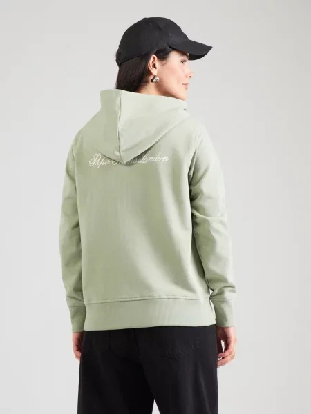 Pepe Jeans Tepláková bunda pastelovo zelená biela