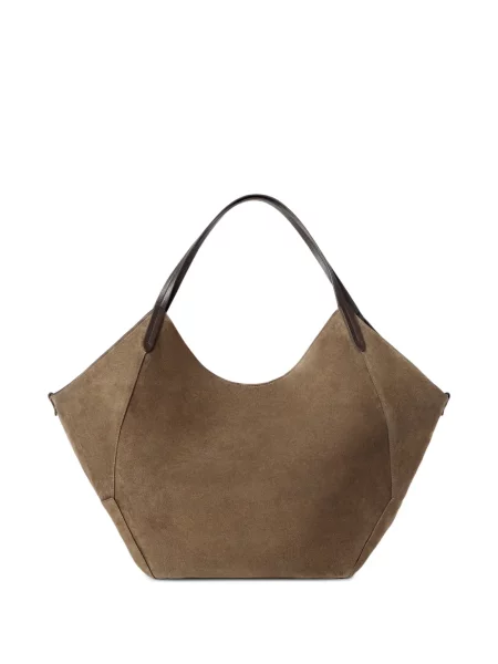 Geantă shopper Brunello Cucinelli de lână maro