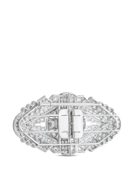 Diamant brosa Lb Exclusive cu imprimeu geometric argintiu