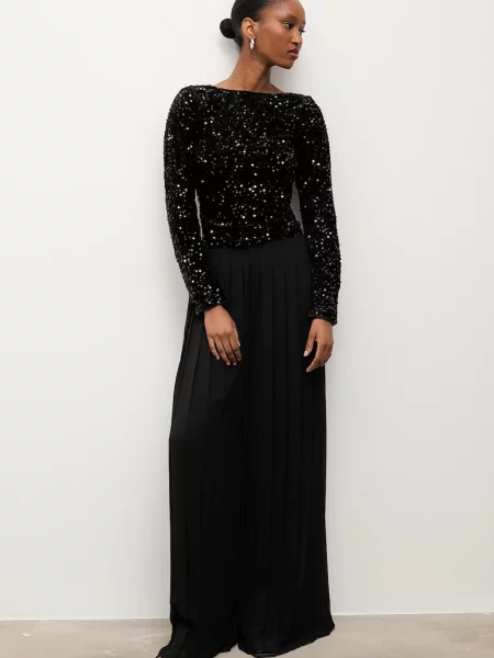 Answear.LAB spodnie szerokie high waist czarny