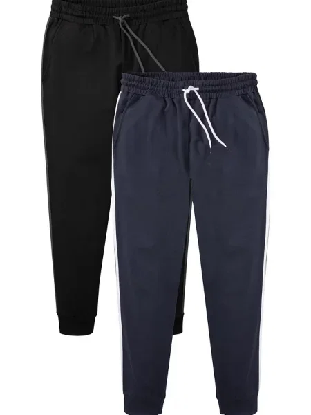 Spodnie dresowe regular fit 2 pary czarne