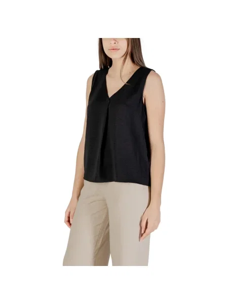Top Only cu decolteu în V negru