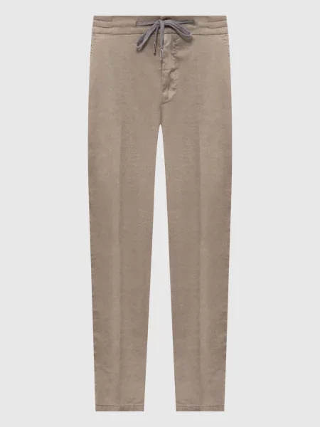 Штани кольору хакі з льоном Marco Pescarolo