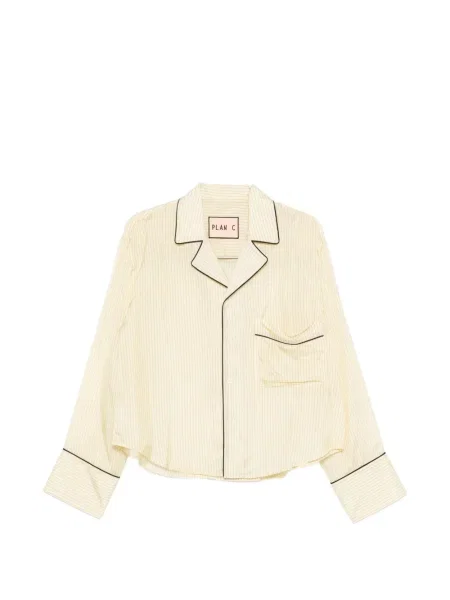 Cămașă Plan C cu dungi galben