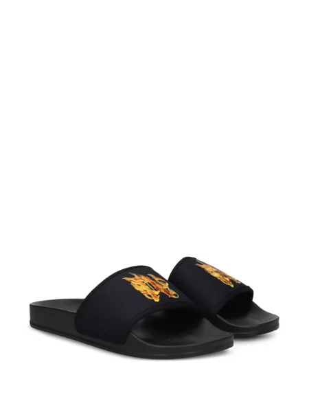 Papuci Palm Angels cu broderie negru