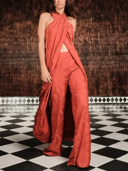 Pantaloni Johanna Ortiz portocaliu