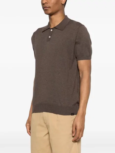 Tricou polo Woolrich scurt maro