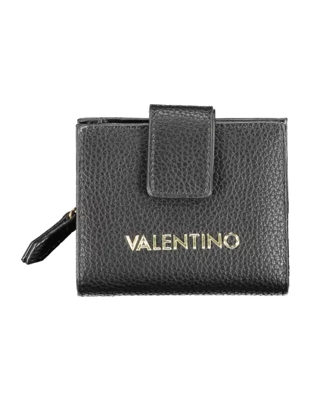 Lniany portfel Valentino czarny