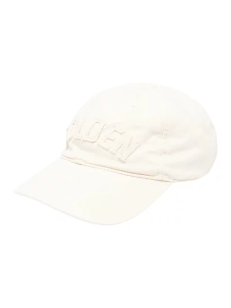 Golden Goose Czapka Z Daszkiem Z Nitami beige beżowa