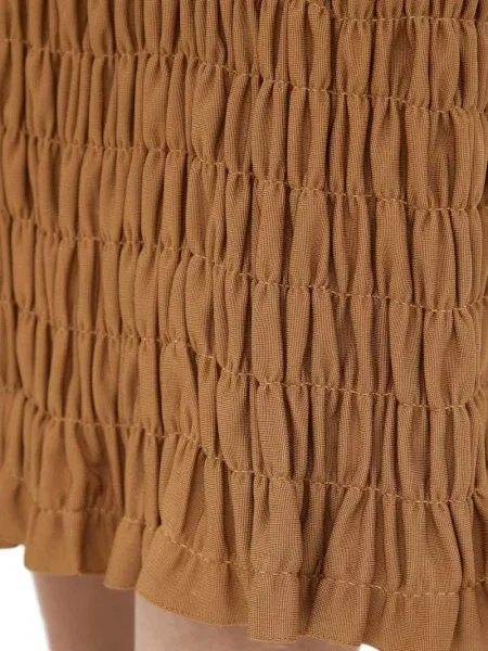 Fustă midi By Malene Birger cu volane până la genunchi maro