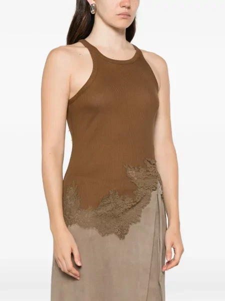 Top Dorothee Schumacher din dantelă maro