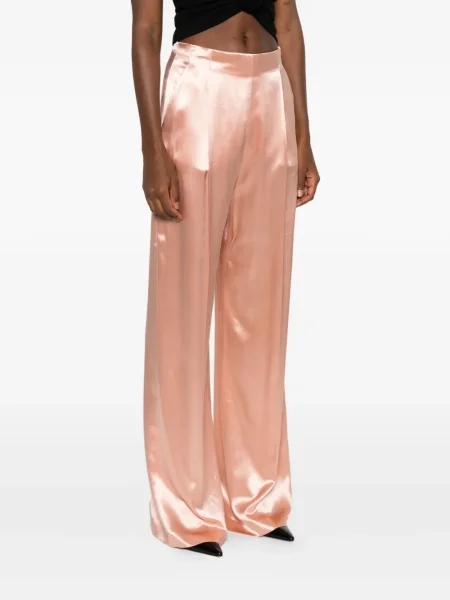 Pantaloni Alberta Ferretti din satin roz