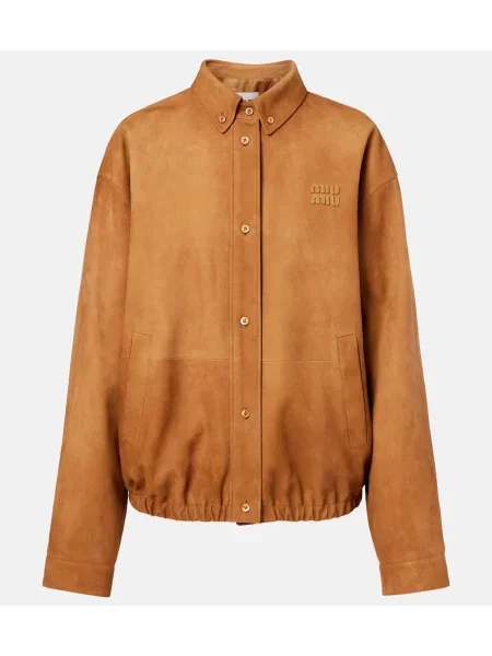 Jakna Miu Miu iz semiša rjava