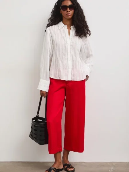 Medicine spodnie culottes z lyocellu czerwone