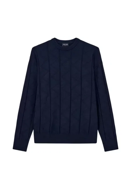 Pulover Giorgio Armani cu imprimeu geometric albastru