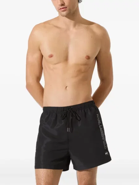 Slip de baie Karl Lagerfeld cu imagine negru