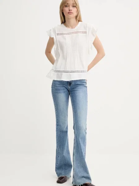 Блузка MUNTHE USALINA однотонна білий