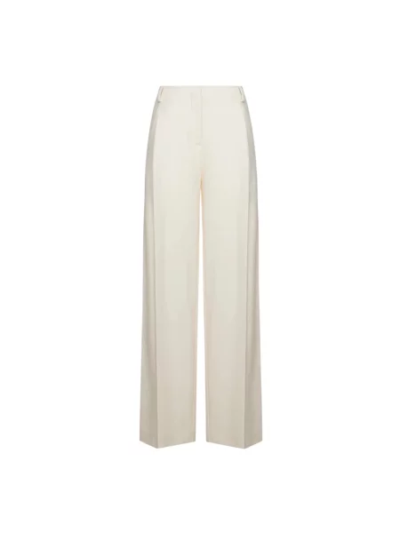 Simona Corsellini spodnie szerokie high waist beżowy