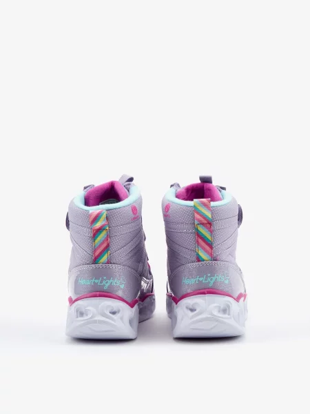 Дитячі Черевики Skechers Heart Lights Sweet Styling бузковий текстиль/штучна шкіра