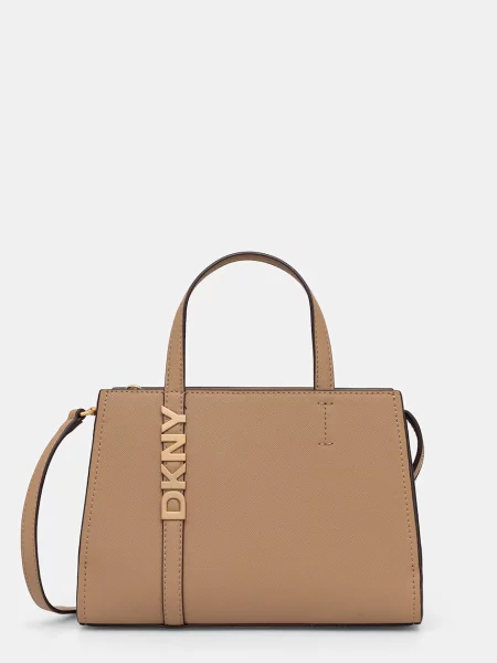 DKNY geantă crossbody pentru femei din piele bej
