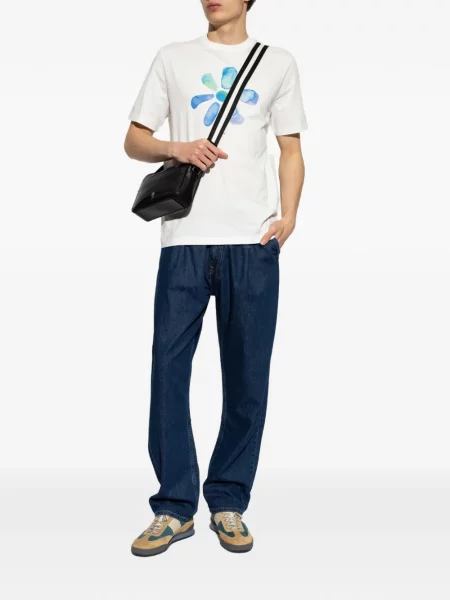 Tricou Ps Paul Smith cu model floral cu imagine alb
