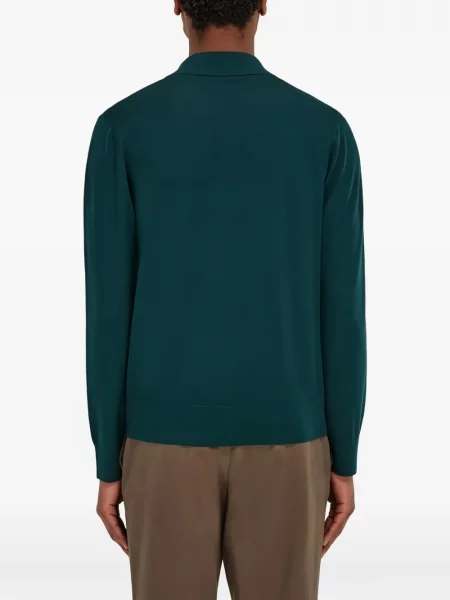 Lung tricou polo Ferragamo de lână verde