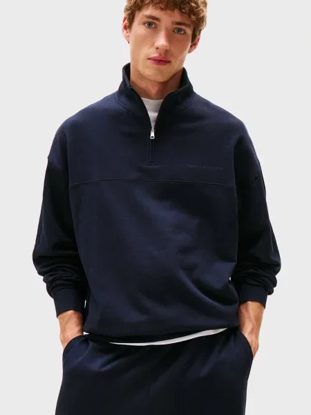 Свитер Tommy Hilfiger на полумолнии синий