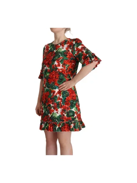 Sukienka mini Dolce And Gabbana z nadrukiem biznesowa czerwona