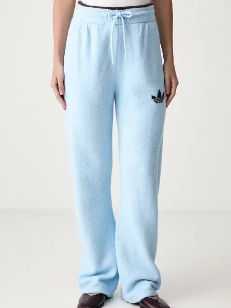 Spodnie dresowe adidas Ess Knit Tipping Pants Clear Sky/ Noble Red XS niebieskie
