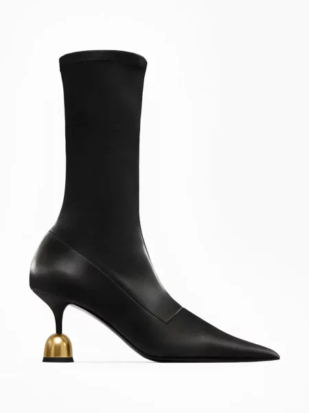 Vanda Novak botine cu cui pentru femei Penelope Asphalt Black negru
