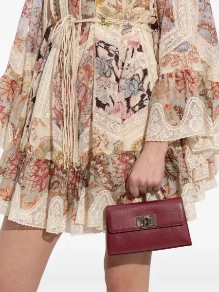 Geantă shopper Furla din piele roșu