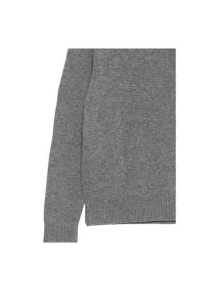 Sweter Dunst z dekoltem w serek szary