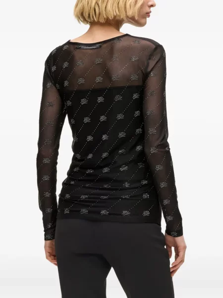 Top Karl Lagerfeld plasă negru