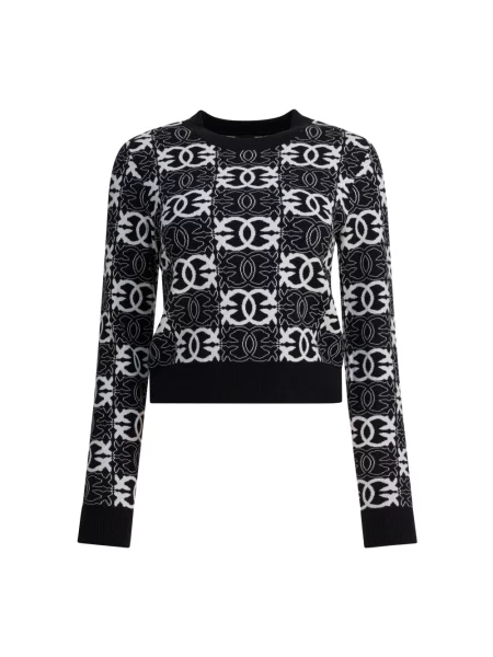 Sweter Pinko żakardowy elegancki czarny