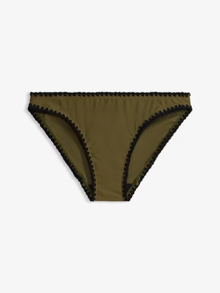 Skąpe figi bikini z haftem zielone