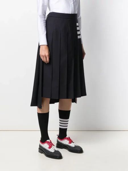 Spódnica plisowana Thom Browne do kolan niebieska