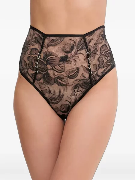 Chiloți briefs Chantelle cu talie înaltă cu model floral din dantelă negru