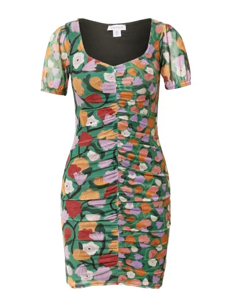 Warehouse Rochie England verde / portocaliu / roşu închis alb