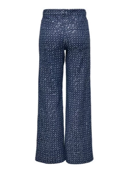 ONLY Medžiaginės kelnės Evita Tamsiai Wide Leg mėlyna