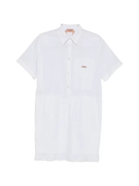 Mała sukienka mini N°21 z falbankami garniturowa biała