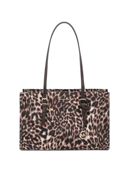 Colier Michael Michael Kors din piele cu imagine cu model leopard maro